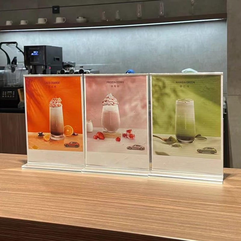 newnewshow Acrylic Sign Holder 11x8.5 Inch 3 Pack Horizontal T Shape Double-Sided Desktop Display Holder. (Optional 8.5x11 8.5x5.5 5x7 Horizontal and Vertical) - Image 4